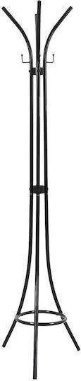 Polihome Metallic Coat Rack Black Ennocmauro 47x47x175cm