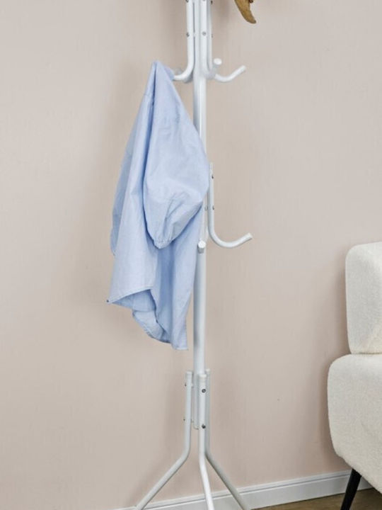 Bizzotto Metallic Coat Rack White 42x42x172cm
