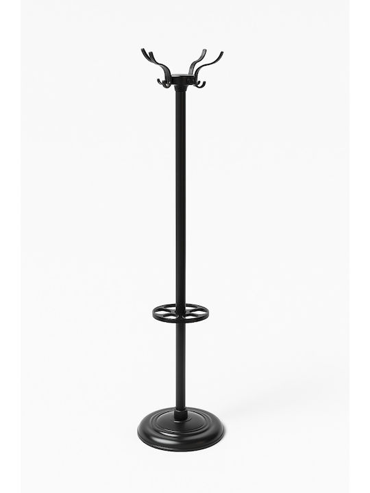 GK Cuiere de podea Metal Negru 12 poziții cu suport pentru umbrelă