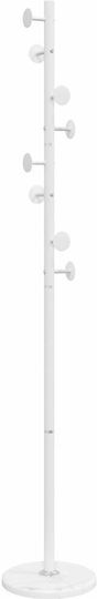 vidaXL Metallic Coat Rack White 29x29x176cm