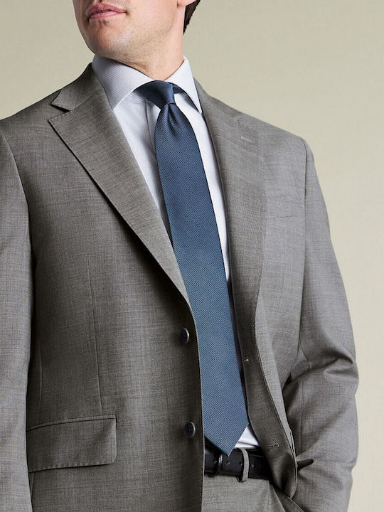 Charles Tyrwhitt Graues Offenes Baumwollhemd