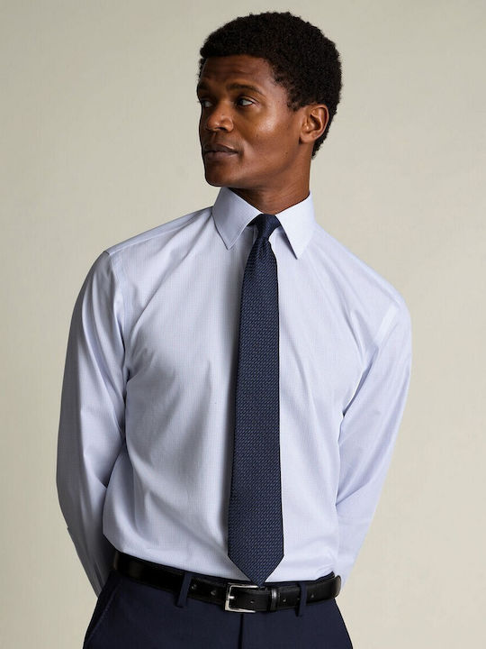 Charles Tyrwhitt Βαμβακερό Πουκάμισο Λιλά Ανοιχτό