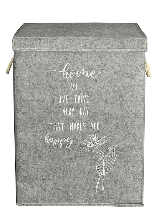 SteweHome Set Coșuri de Rufe Textile cu Capac 55x41x30cm Gri