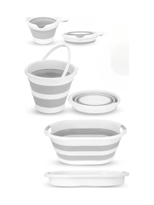 SteweHome SteweHome Wäschekorb Set Kunststoff Klappbar 60lt mit Deckel 36x57x23.5cm Weiß SteweHome SteweHome Wäschekorb Set Kunststoff Klappbar 60lt mit Deckel 36x57x23.5cm Weiß