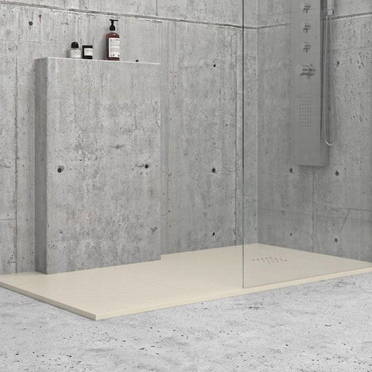 Karag Rectangular Artificial Stone Shower Cream Pietra 80x160x5.5cm