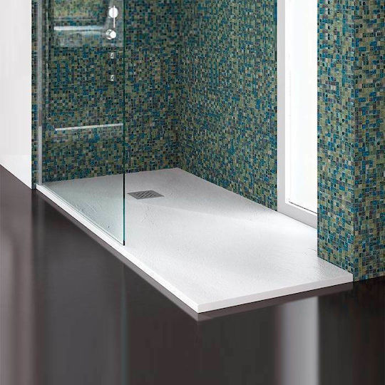 Karag Pietra Ορθογώνια Ντουζιέρα Τεχνητής Πέτρας 70x160cm Cream