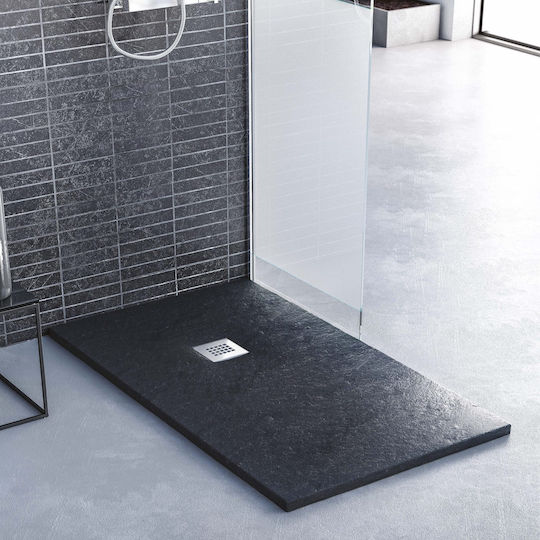 Sanitec Rectangular Shower Artificial Stone 80x90cm White