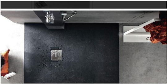 Karag Pietra PR90122AR Rechteckig Künstlicher Stein Dusche x120cm Ardesia