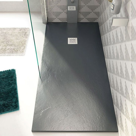 Karag Pietra PR90122AR Rechteckig Künstlicher Stein Dusche x120cm Ardesia