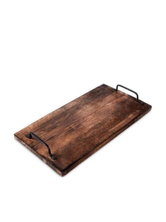 Koopman Holz Rechteckig Serviertablett mit Griffen 41x22cm A55500160 1Stück