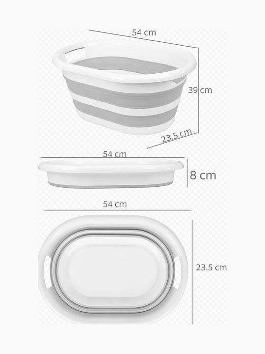SteweHome Set Coșuri de Rufe din Plastic Pliabile cu Capac Gri