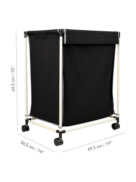 SteweHome Coș de Rufe Textil 85l cu Capac Negru