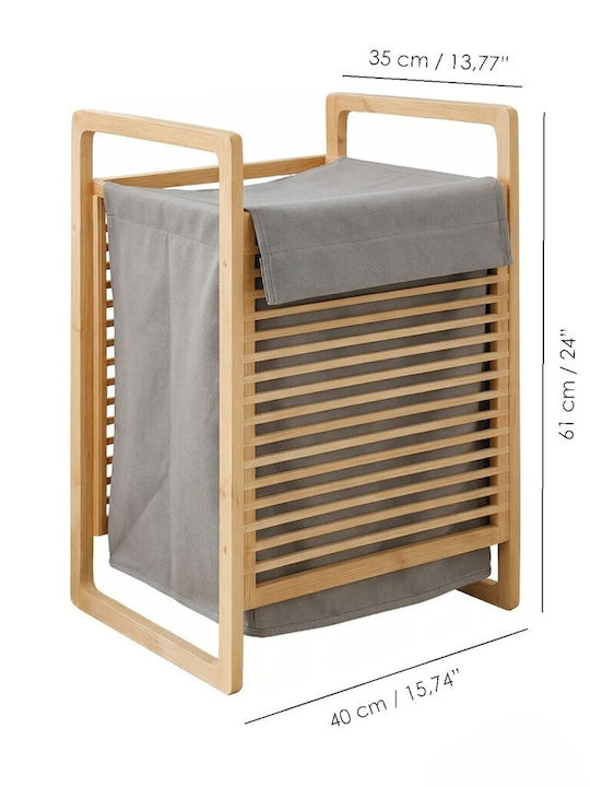 SteweHome Καλάθι Απλύτων Bamboo 45lt Γκρι