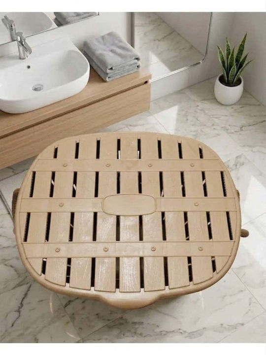 SteweHome Wicker Laundry Basket 65lt with Lid Beige