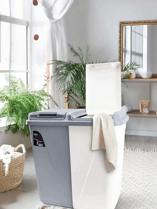SteweHome Set Plastic Collapsible Laundry Baskets 90l Grey