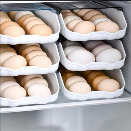 Rolling Egg Case Fridge Organiser For 16 Eggs 32x17x7cm