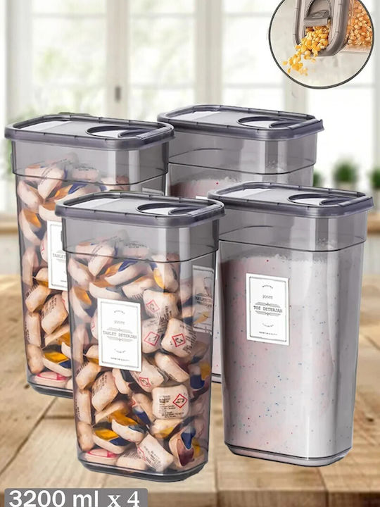 SteweHome Σετ Καλάθια Απλύτων Bamboo 65lt με Καπάκι Λευκό