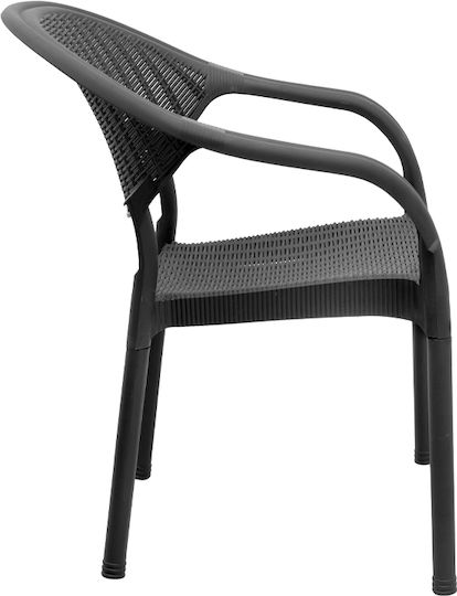 Fotoliu De Exterior Din Polipropilenă Negru 63x63x81.5cm