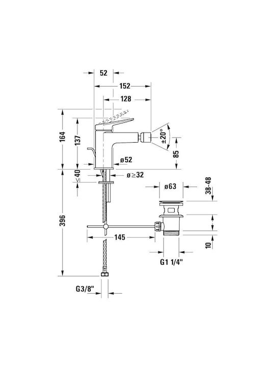 Duravit Μπαταρία Μπιντέ
