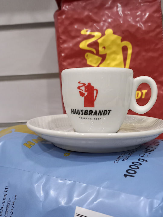Hausbrandt Tasse Espresso aus Porzellan Weiß 60ml