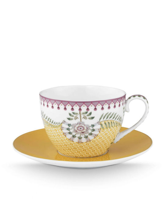 PiP Studio Lily Lotus Set Tea Cups Porcelain Yellow 2pcs