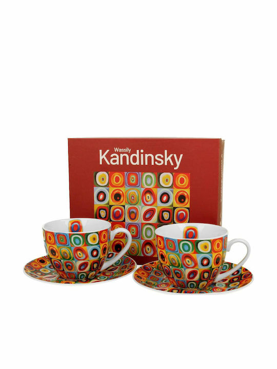 Комплект Чаши Чинийки Кутия Duo Kandinsky Squares Circles 2 Бройки