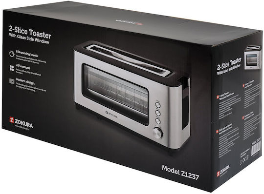 Zokura Prăjitor de pâine 2 sloturi 1200W Gri