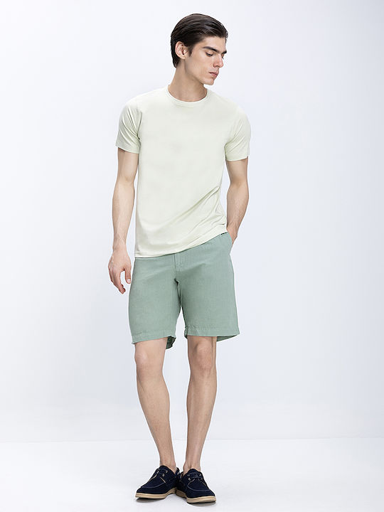 Мъжка Памучна T-shirt Modern Fit Commander Лайм