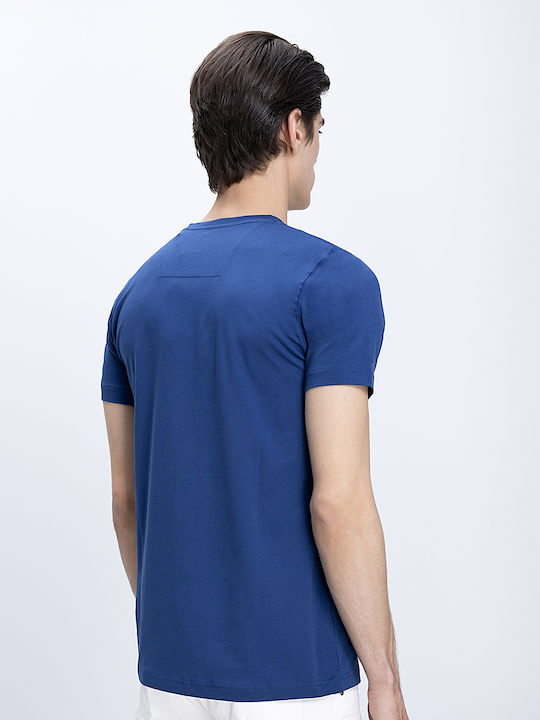 Unisex Baumwolle T-shirt Modern Fit Commander Dunkelblau