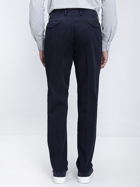 Elastic Trousers in Slim Fit Blue