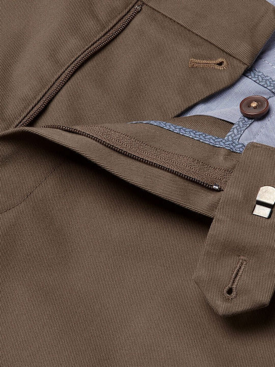 Men's Chino Trousers Elastic Slim Fit Brown TRC0274/Mocha