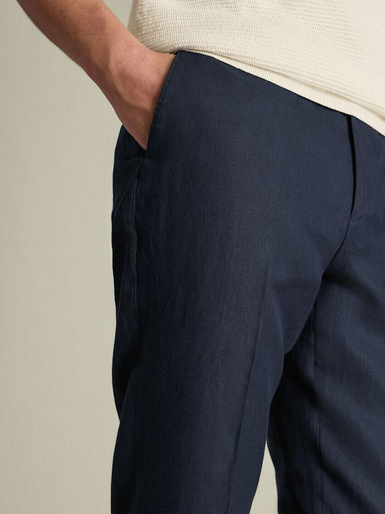 Men's Suit Trousers Regular Fit Dark Blue