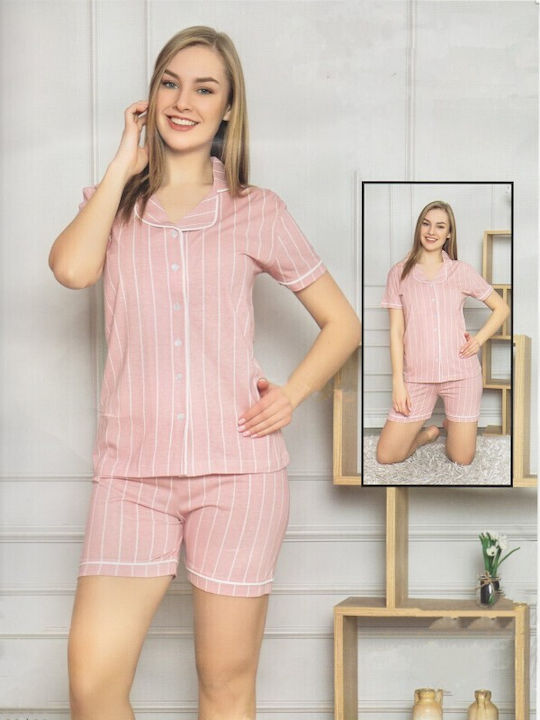 Mirano Homewear Καλοκαιρινό Γυναικείο Σετ Πιτζάμας Ροζ