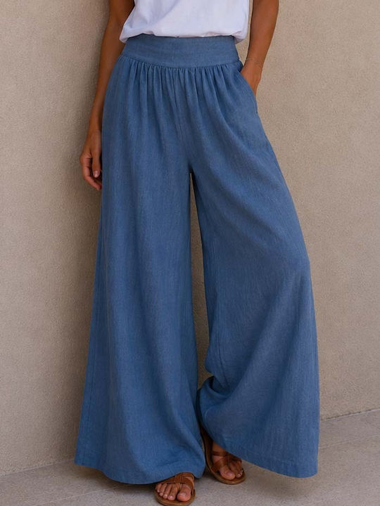 Women's Linen Pantaloons Blue Navy