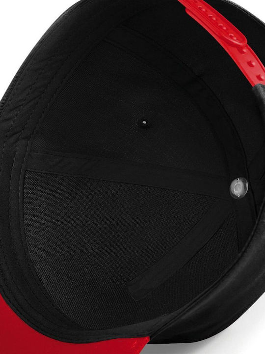 Gaming Symbols Flat Snapback Cap Black Red 100% Cotton Unisex One Size