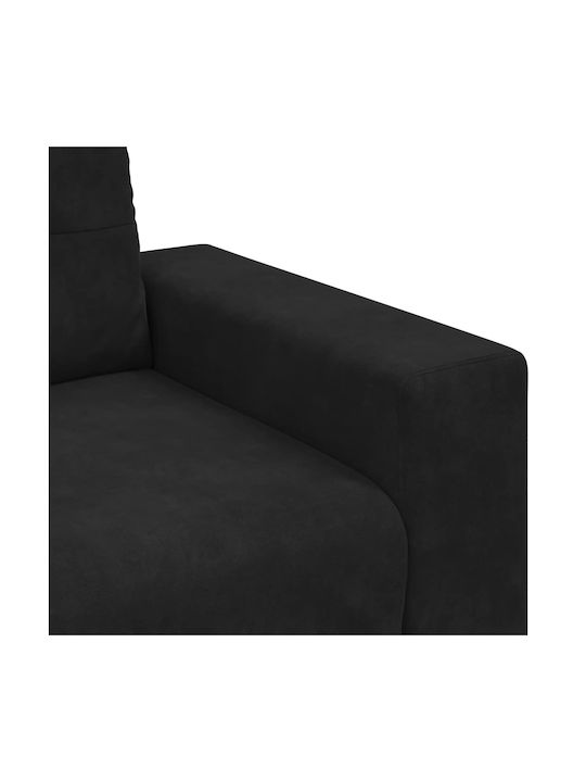 Двуместен Кадифен Диван Черен 180x77x82см