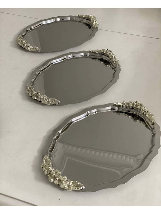 SteweHome Decorative Tray Metallic Oval 20x25cm 6 Pieces