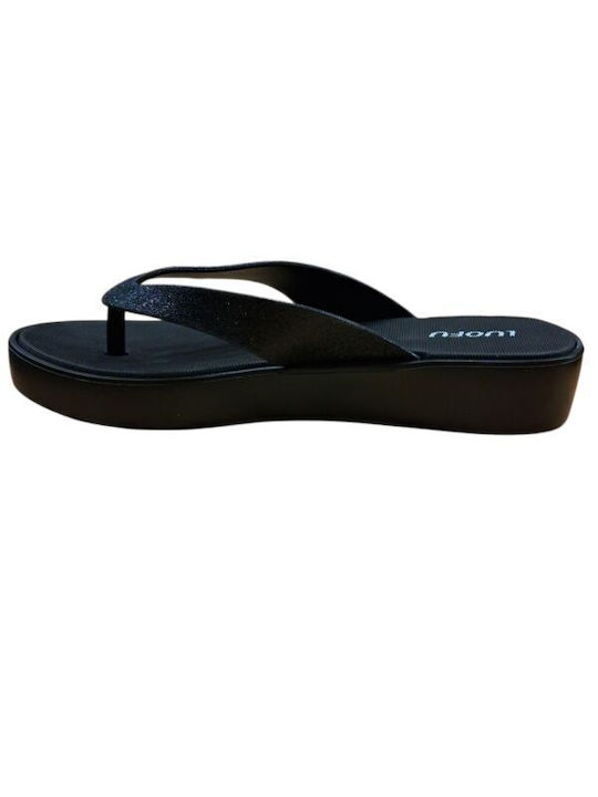 Damen Flache Sandalen Schwarz E7158 E140