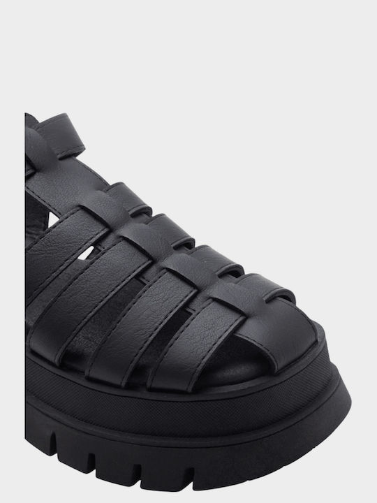 Women's Flat Sandals Gladiator Flatforms Black