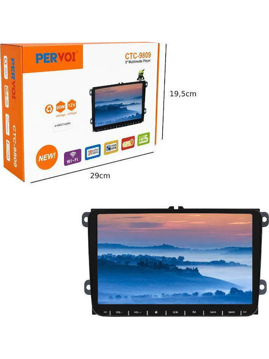 PerVoi Автомобилна Аудио Система 2DIN Bluetooth USB с Touch Screen 9"