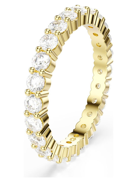 Swarovski Damenring mit Steinen Vergoldet