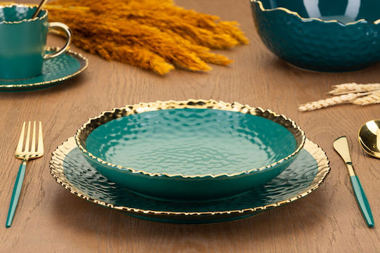 HowHomely Farfurie Adâncă Ceramică Verde 2 Bucăți