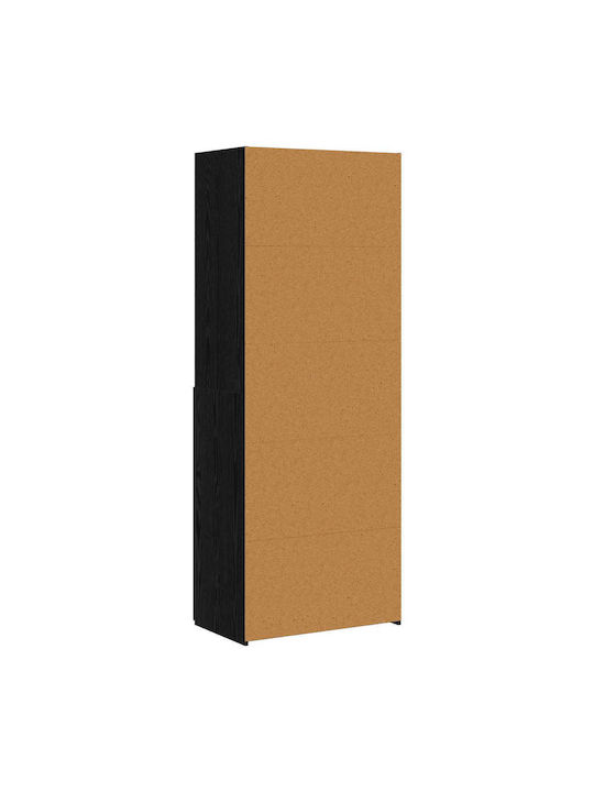 Schwarzes Bücherregal 30x42,4x185,2cm