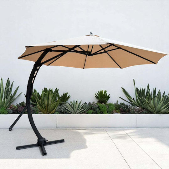 Hängender Aluminium Garten- und Terrassen-Sonnenschirm Beige 1,98x1,98 m