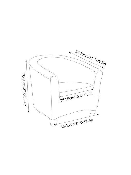 Elastische Abdeckung Sessel Grau