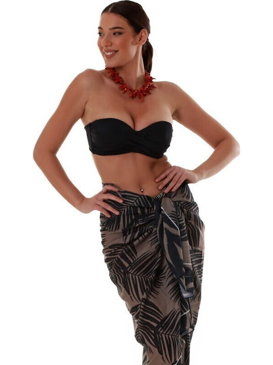 Solids Strapless Bikini Top D Cup With Padding Black