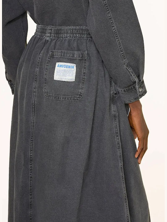 Denim Maxi Skirt Black