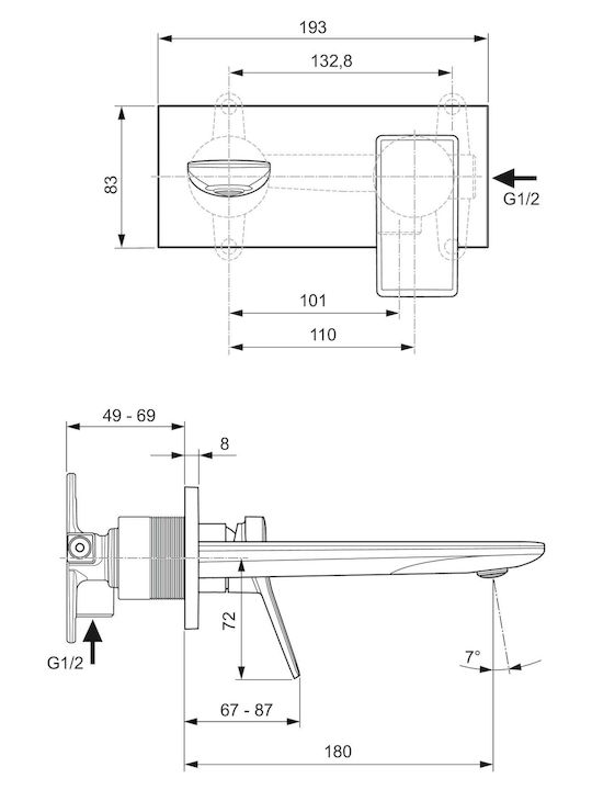 Ideal Standard Conca Миксер Батерия За Умивалник