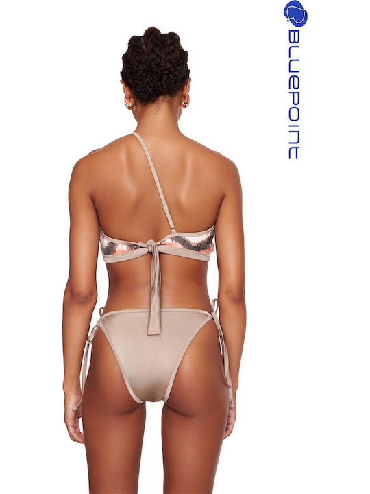 Champagne Cocktail Bikini με έναν Ώμο B Cup & Ενίσχυση Floral