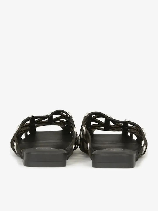 Bone01 Flat Δερμάτινα Mules σε Μαύρο Χρώμα
